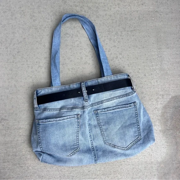 UPCYCLED DENIM BAG / The Bella Belted Shopper